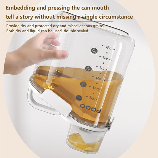 Cereal Containers Dispenser Rice Storage Container Clear Food Storage Containers Measuring Cup Pour Spout With Lids Airtight For Kitchen Grain Dry Food Pet Dog Food Organization（Green 1.6L）