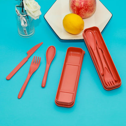 Lilaly 2 Sets Reusable Utensils, Utensil Sets for Lunch Box, Travel Utensil Set, Portable Silverware Set with Case, Reusable Utensils for Lunch Box(Black)