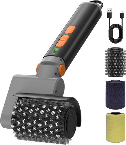 Electric Grill Brush, Cordless BBQ Grill Cleaner Tool With 3-Speed for Burnt Grease, Anti-Shedding Safe Wire, 150+ Min Runtime & Waterproof, Effortless Grill Brush for Backyard Barbecue Outdoor Grills