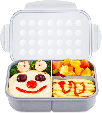 MISS BIG® Bento Box,Bento Box Adult,Lunch Box,Leak Proof Lunch Containers,No BPAs and No Chemical Dyes Bento Lunch Box,Dishwasher and Microwave Safe Lunch Containers for Adults(1900ml Gray)