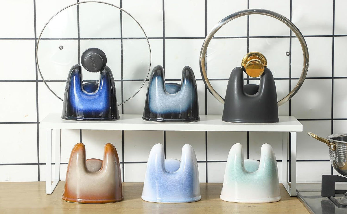 Nihow Ceramic Pot Lid Holder While Cooking for Kitchen Counter/Stove Top