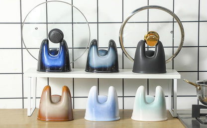 Nihow Ceramic Pot Lid Holder While Cooking for Kitchen Counter/Stove Top