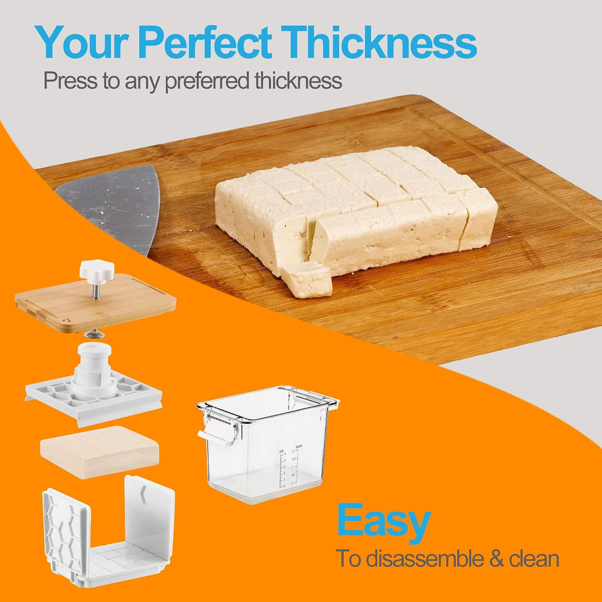 VALLEYHIKE Powerful Adjustable Tofu Press, Dishwasher Safe