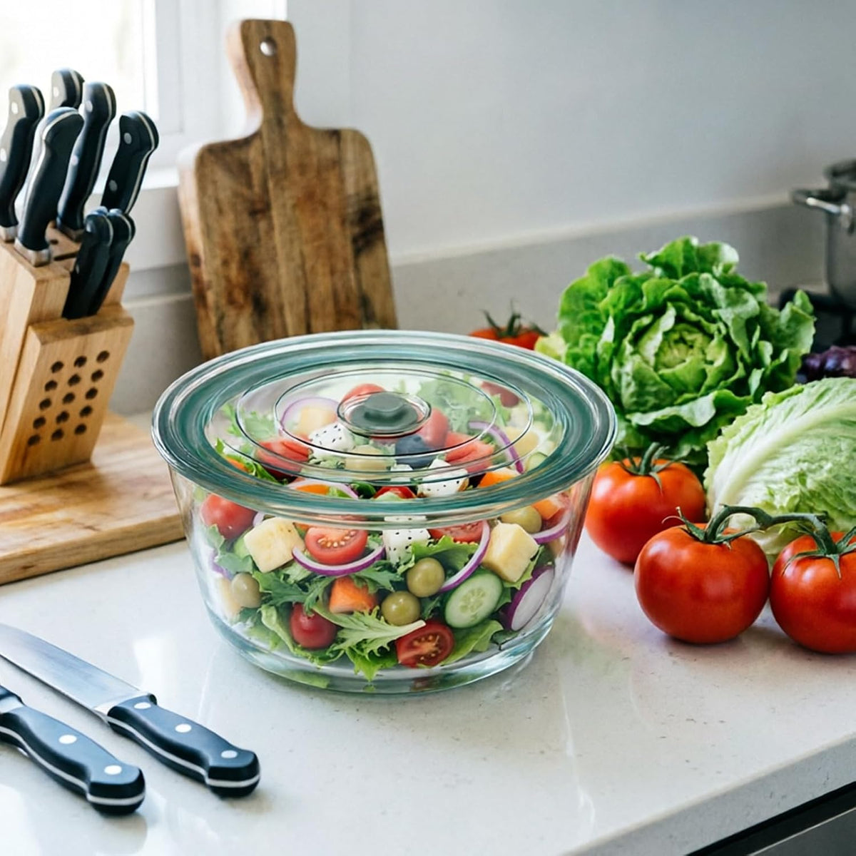 Glass Microwave Steamer Cookware Container with Vented Lid, 12.7-cup Vegetable Steamer Bowl Microwave-Safe Bowl for Vegetables Veggies Fish Rice Fits Most Microwaves, Dishwasher Safe