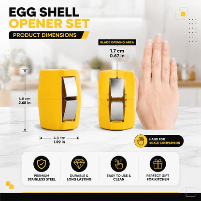 3pcs Stainless Steel Egg Shell Opener and Separator, Egg Cracker Cutter Tool for Hard Boiled Egg Peeler Egg Cube Egg Separator Handheld Home Kitchen easy to use daily