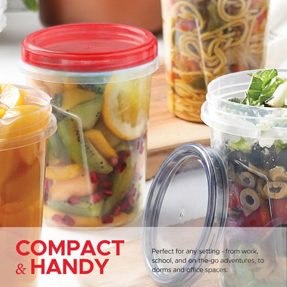 Tafura 10 Pack Leakproof Freezer Containers for Food with Twist Top Lids - 32 Oz BPA Free Reusable Plastic Soup Containers with Screw On Lids - Ideal for Meal Prep, Leftovers & Pantry Organization