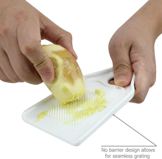EIKS Porcelain Grater Plate Grinding Dish, Cooking Preparation Tool