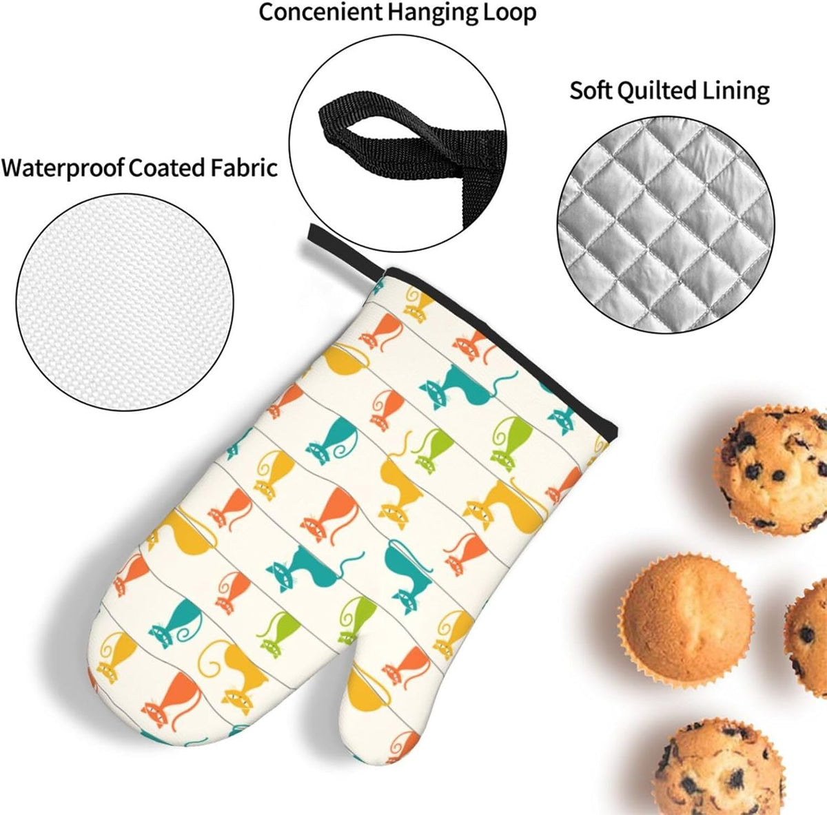 Boho Floral Oven Mitts and Pot Holders Sets of 3, Cute Baker Stuff