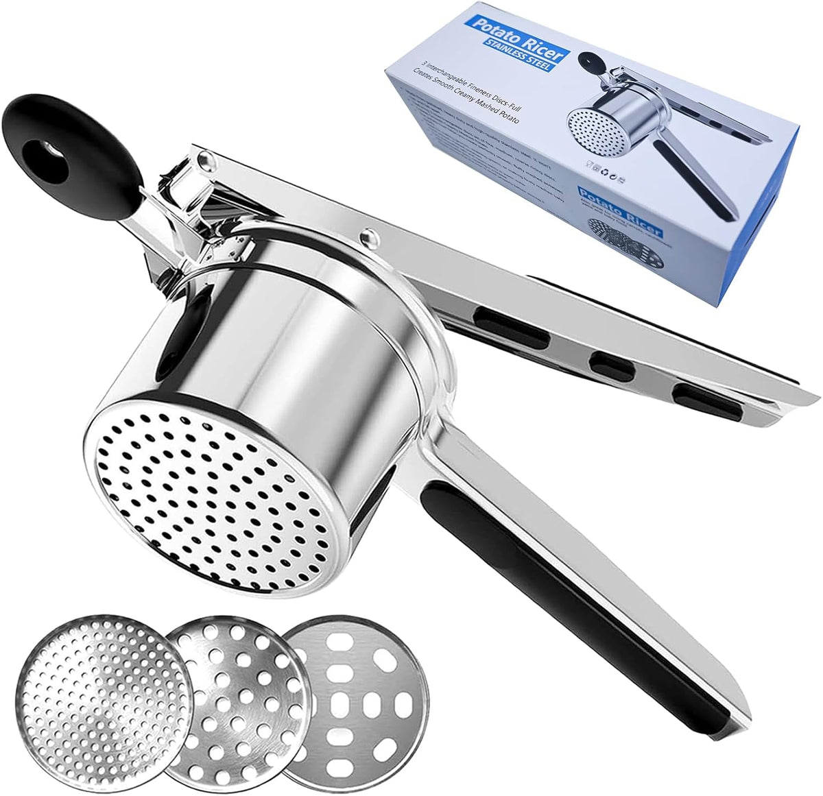 Stainless Steel Potato Ricer, Potato Press for Mashed Potatoes, Vegetable Ricer