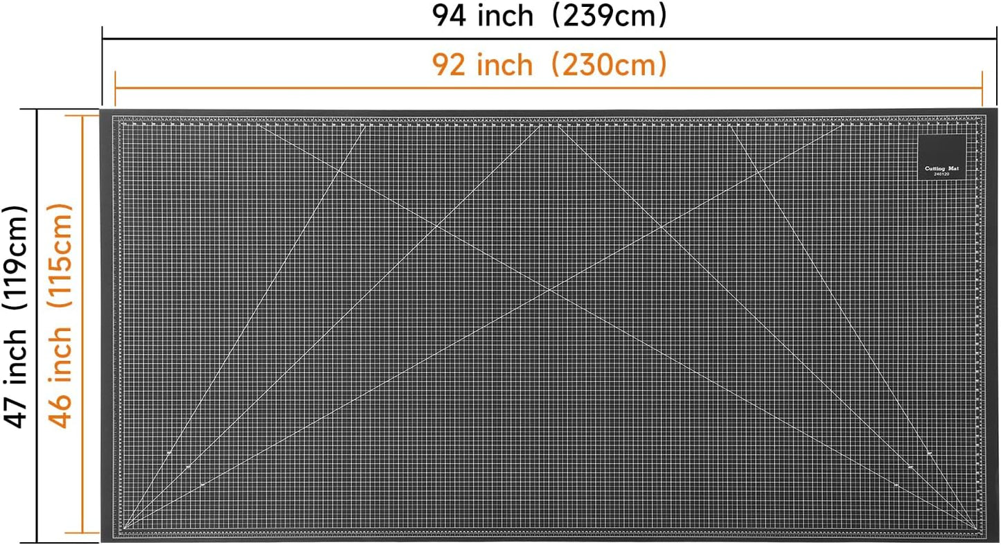 NEWBRAUG 36'' × 48'' Large Self Healing Cutting Double Sided 5-Ply Mat, Big Cutting Board for Rotary Cutting, Quilting, Sewing, Craft, Fabric & Scrapbooking(Green/Black)