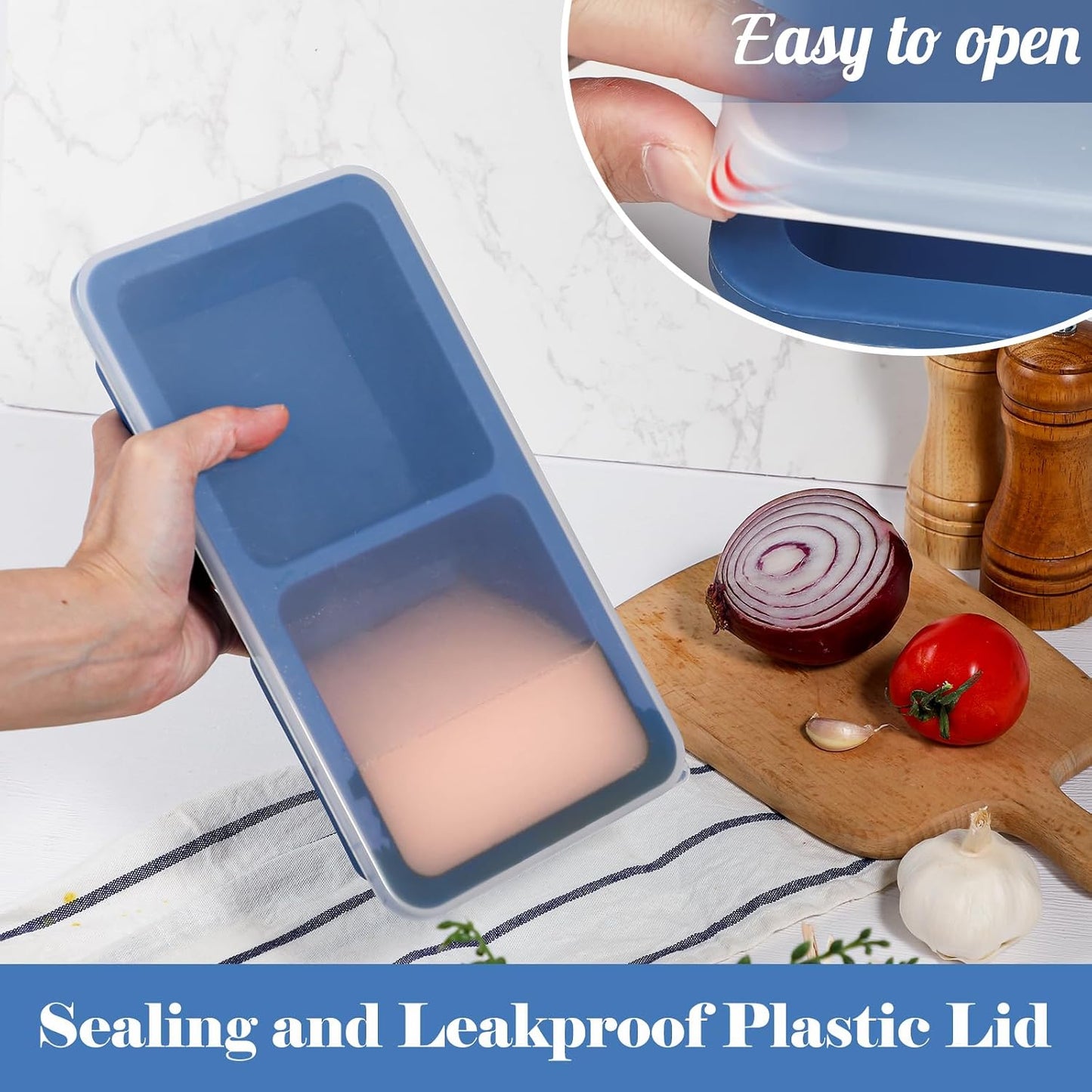 Koluti 2-Pack Nonstick Silicone 3 Soup Freezer Mold, 1-Cup Large Sauce Ice Tray with Plastic Lid, Stackable Freezing Maker Meal Prep Food Storage Container, Dishwasher Safe & BPA Free