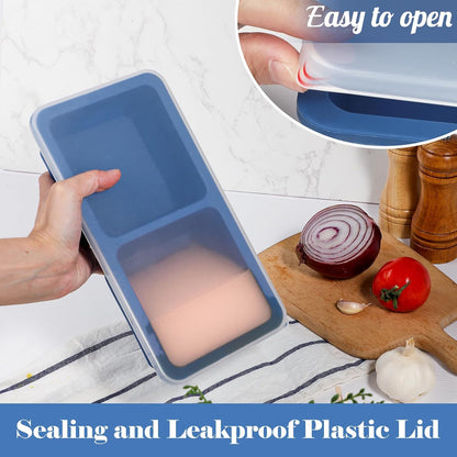 Koluti 2-Pack Nonstick Silicone 3 Soup Freezer Mold, 1-Cup Large Sauce Ice Tray with Plastic Lid, Stackable Freezing Maker Meal Prep Food Storage Container, Dishwasher Safe & BPA Free