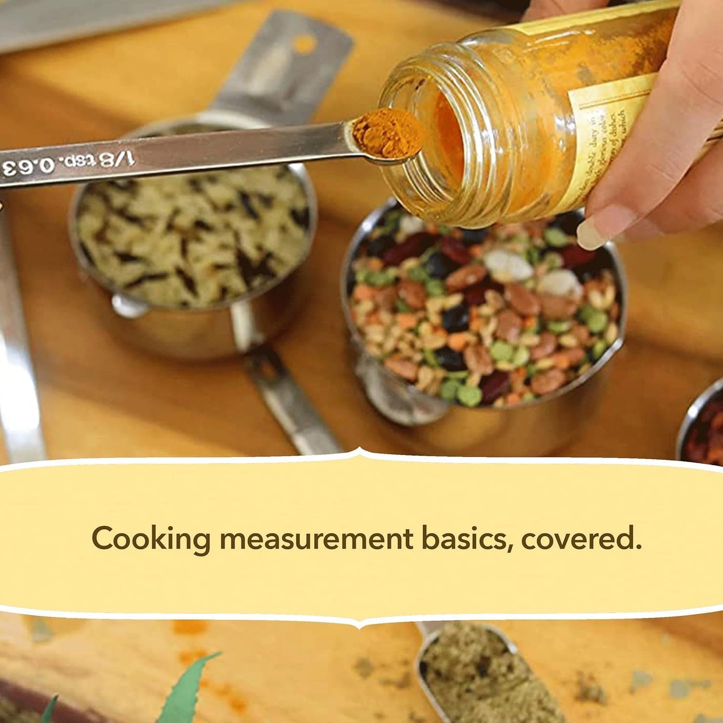 Simply Gourmet Measuring Cups & Spoons Set of 12, 18/08 Stainless Steel Kitchen Gadgets, Stackable Design with Long Handle Spoons, Fits in Spice Jars, Cooking & Baking Set for Dry & Liquid