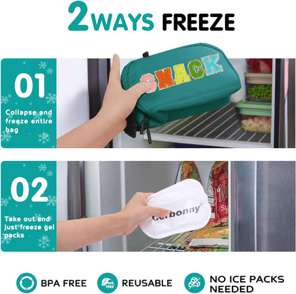 Cerbonny Freezable Cooler Bag for Work/School Travel - Mini Insulated Bag Fit For Yogurt
