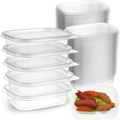 Chunful 36 Pcs 3 Compartment Transparent Snack Containers with Lids Disposable Bento Box Plastic Food Meal Prep Containers for Condiment Salad Dipping School Work Lunch
