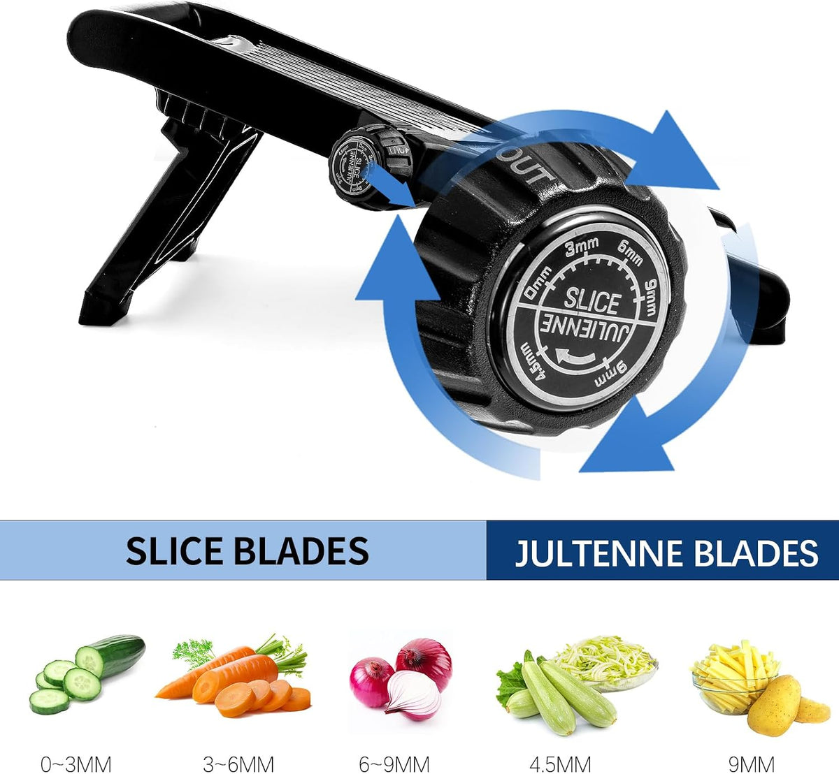 Weltonhm Mandoline Slicer for Kitchen, Mandolin and Julienne for Vegetables