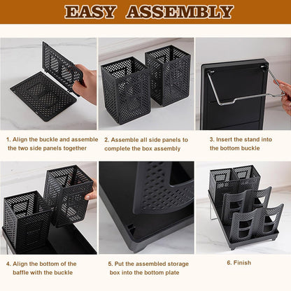 Tirifer Cup and Lid Holder, Disposable Paper Cup Dispenser with Stand, 6 Slots Coffee Cup and Lid Storage Organizer for Coffee Station Bar Office Home Countertop Breakroom Restaurant