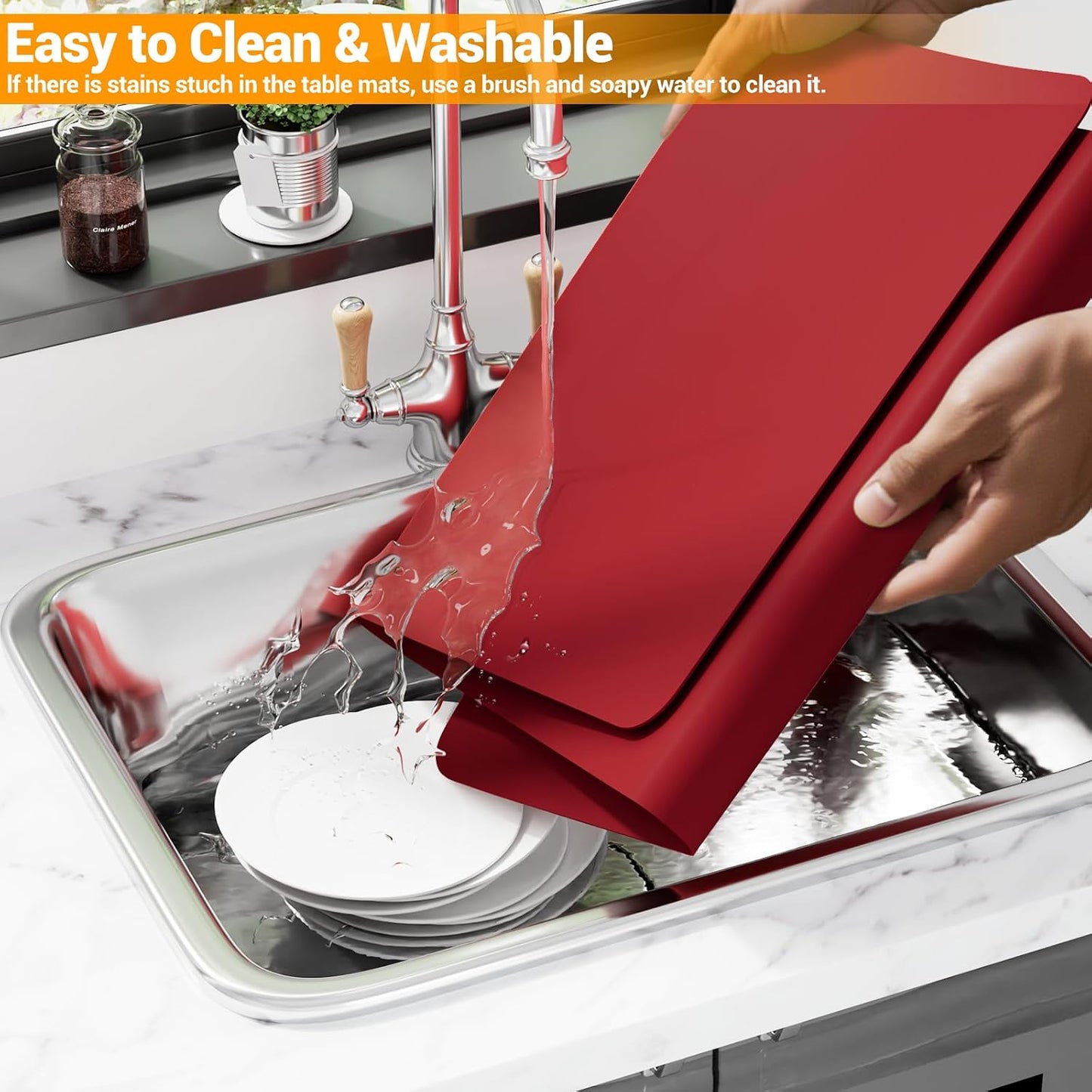 Food Grade Silicone Table Protector Mat 47x24 Inch, Heat Resistant Desk Pad for Baking/Painting/Resin/Welding, Non-Slip Waterproof Surface Easy Clean (3 Colors) (Gray)
