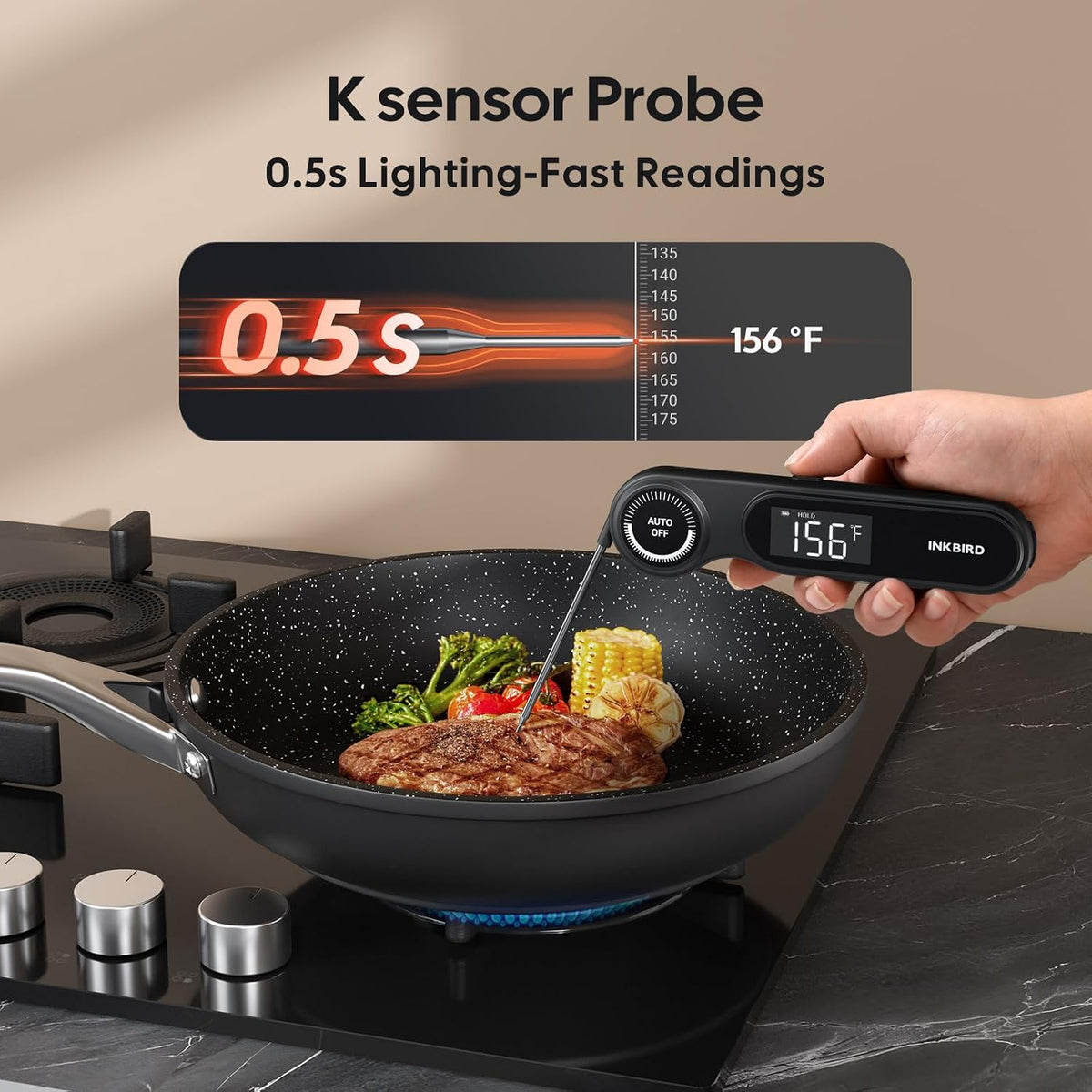 INKBIRD 0.5 Seconds Rechargeable Instant Read Meat Thermometer for Cooking