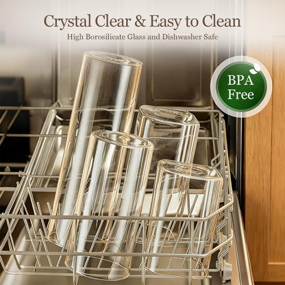 ComSaf 2Pcs Large Glass Storage Containers with Lids 4Qt, 1 Gallon Wide Mouth Flour Sugar Storage Containers, Large Capacity and Sealed for Rice, Cereal, Oat, Easy Clean and Scoop, Pantry Organization