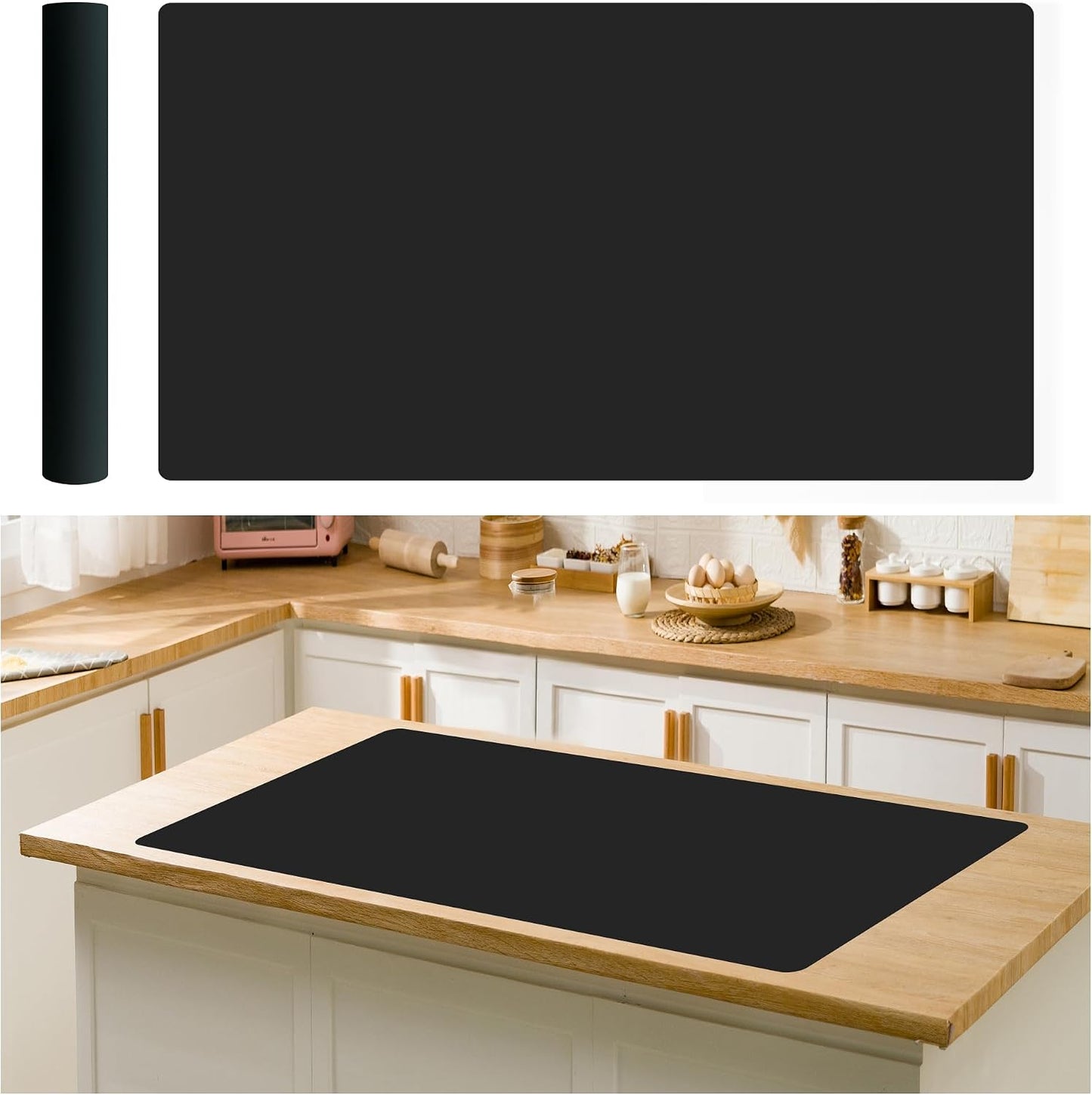 Extra Large Non-Slip Silicone Mat, 32.3x24 Inch Cut-to-Fit Counter Protector,Heat & Waterproof Drawer Liner, Food Grade Durable Desk Mat, 1.2mm Thick Gray
