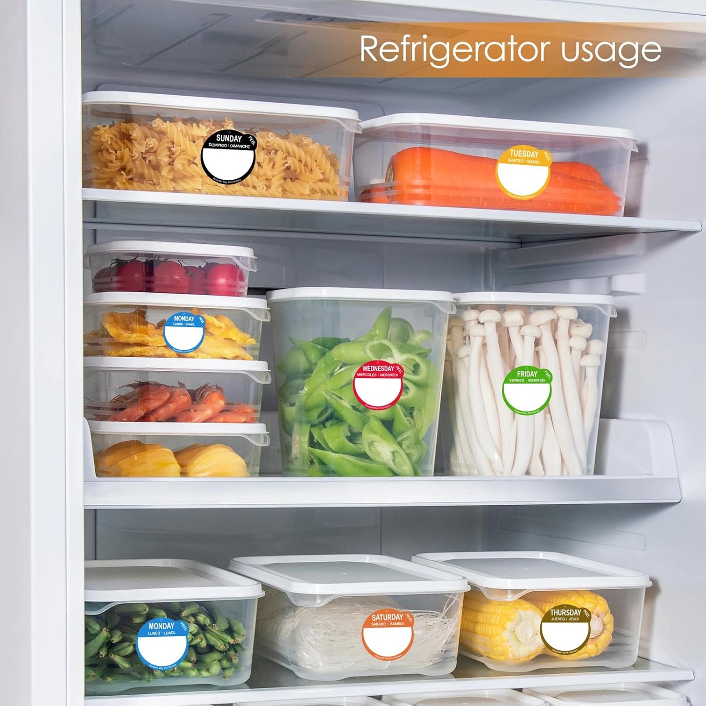 1000 Pcs Removable Freezer Labels for Food Containers 1 x 3, Risepekt Waterproof Food Storage Labels for Containers, Oil Resistant No-Residue Easy Clean for Kitchen Restaurants Grocery Stores Markets