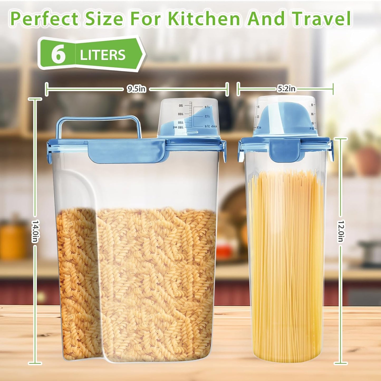 Viretec Rice Storage Container, 15 to 20lb Dry Food Airtight Dispenser, Pet Dog Cat Food Canister, BPA Free Clear Plastic Kitchen and Pantry Organization Bin for Oatmeal, Cereal, Pasta, Flour Grey