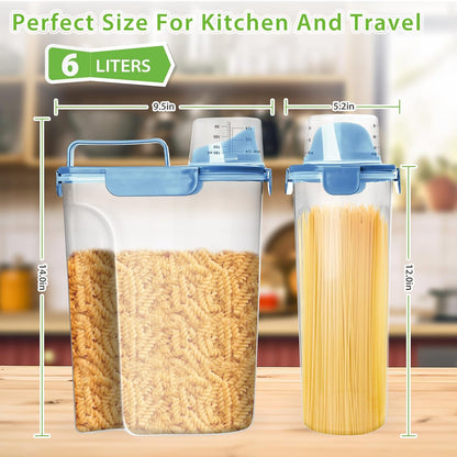 Viretec Rice Storage Container, 15 to 20lb Dry Food Airtight Dispenser, Pet Dog Cat Food Canister, BPA Free Clear Plastic Kitchen and Pantry Organization Bin for Oatmeal, Cereal, Pasta, Flour Grey
