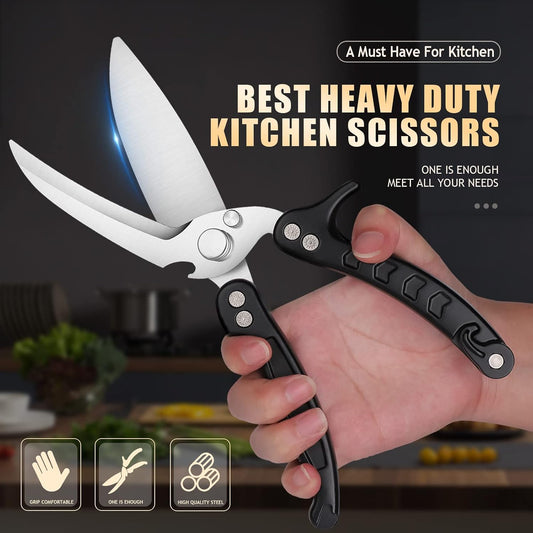 DRAGON RIOT Heavy Duty Poultry Shears - A Must Have Kitchen Shears for Chicken and Meat Cutting - Dishwasher Safe and Stainless Food Kitchen Scissors for Thanksgiving