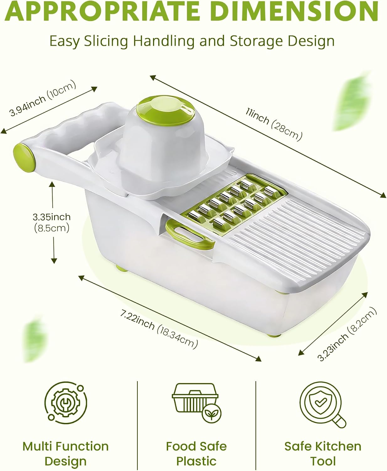 Mandoline Slicer for Kitchen, Adjustable Mandoline Food Slicer, Vegetable Slicer, Potato, Onion, Cucumber, Veggie Slicer, Multifunctional Vegetable Chopper with Container, Essential Kitchen Gadgets