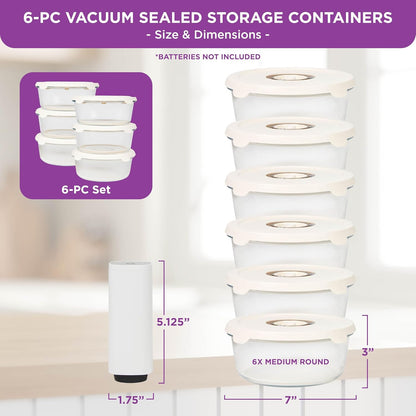 HOLDN’ STORAGE Vacuum Food Storage Containers, Set of 8 Glass Containers & Electronic Pump - Keep Food Fresh Longer, BPA-Free Glass, Leak-Proof, Ideal for Meal Prep, Marinating