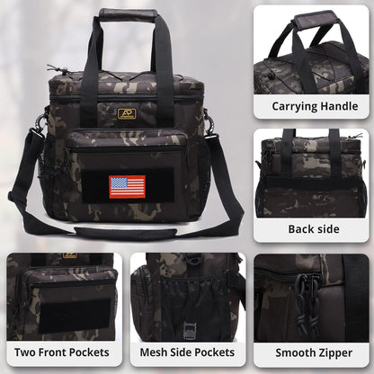 Lunch Box for Men, Tactical Lunch Bag MOLLE Webbing Leakproof Insulated Lunch Cooler Women Adult Meal with Adjustable Shoulder Strap Lunch Pail (Blue)