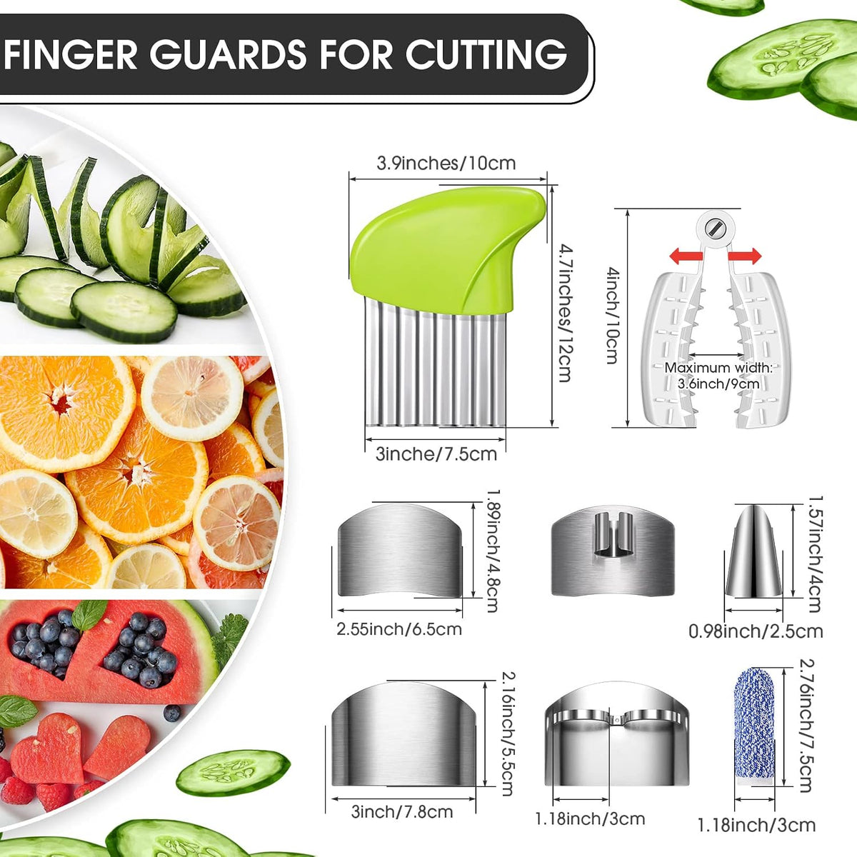 10 Pcs Finger Guards Cutting Protector Stainless Steel Kitchen Set