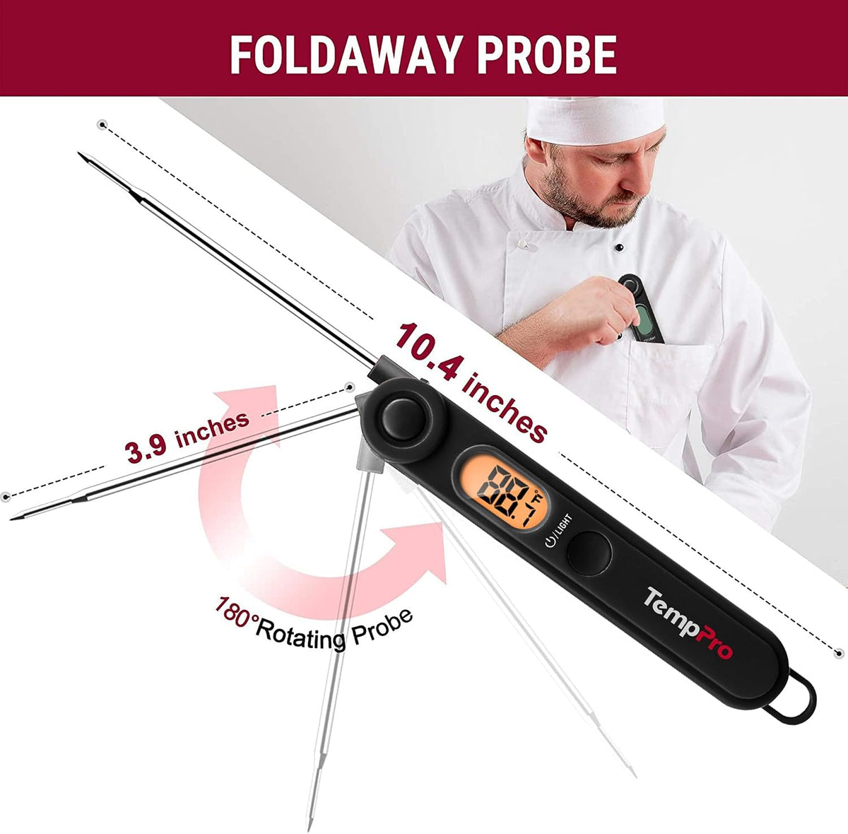 TempPro TempSwift 1 Sec Digital Meat Thermometer for Cooking