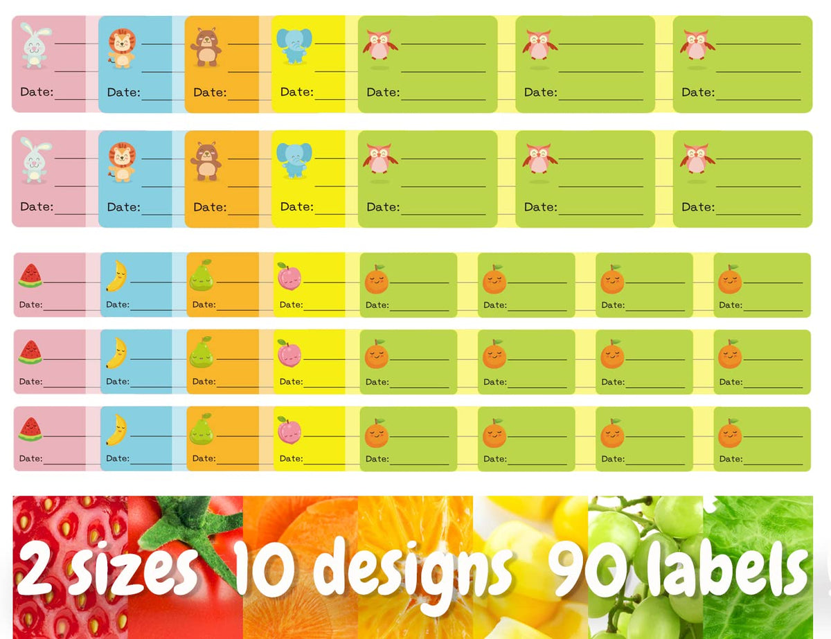Baby Food Labels, Removable Write-On Daycare Date Labels for OXO Tot Baby Food Storage Containers, Trays, Jars, Freezer & Dishwasher Friendly, for Infants & Babies