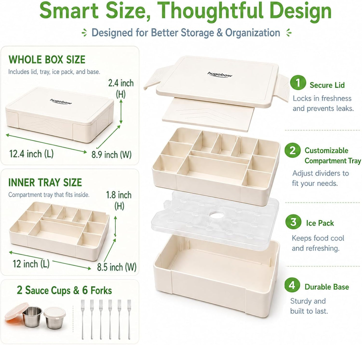 Portable Snackle Box Container with Ice Pack & Insulated Bag, Dishwasher Safe, 9-11 Adjustable Compartments, Charcuterie Box with Lid, Keep Food Cold/Warm, for Picinics, Road Trip, Sports