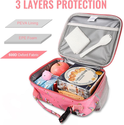 Genteen Lunch Box Kids, Insulated Lunch Bag Kids Boys Girls Back to School, Soft Lunch Box for Men Reusable Lunchbox for Office,Outdoor,School (Black)