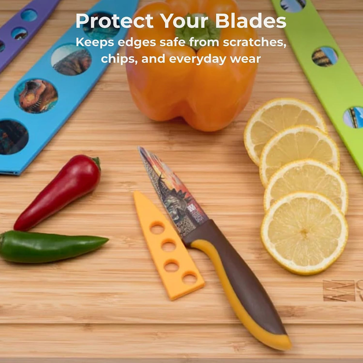 CHEF'S VISION Landscape BladeKeepers, 6 Color-Matched Knife Blade Covers