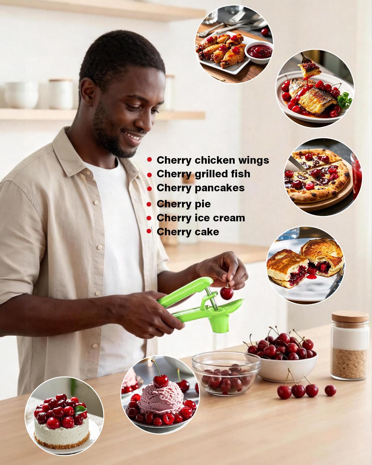 Cherry Pitter, Cherry Pit Remover Tool Cherries Corer Pitter for Cherry Jam