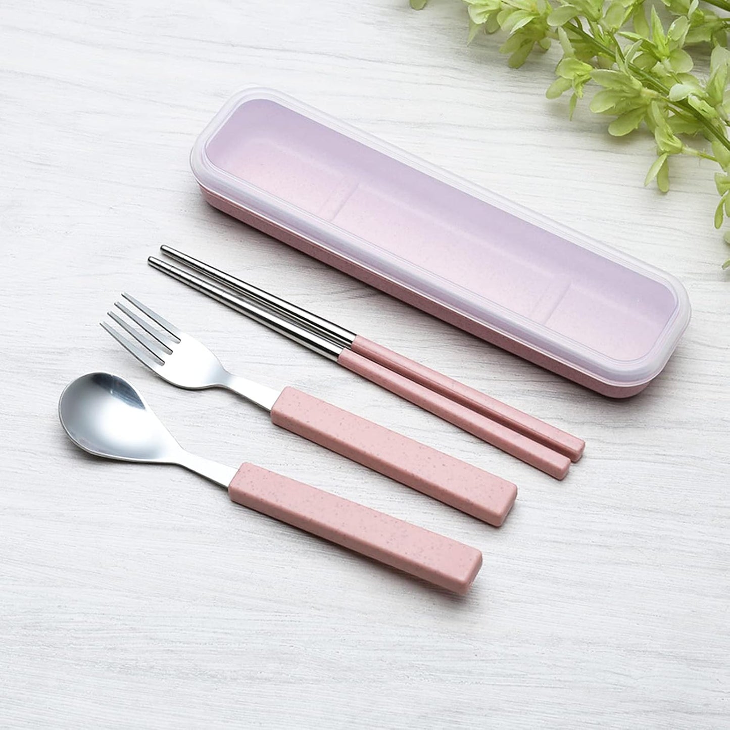VANRA 3-Piece Children Utensils Set 18/10 Stainless Steel Child Flatware Set Silverware Knife Spoon Fork Set with Travel Case for Kids Lunch Box