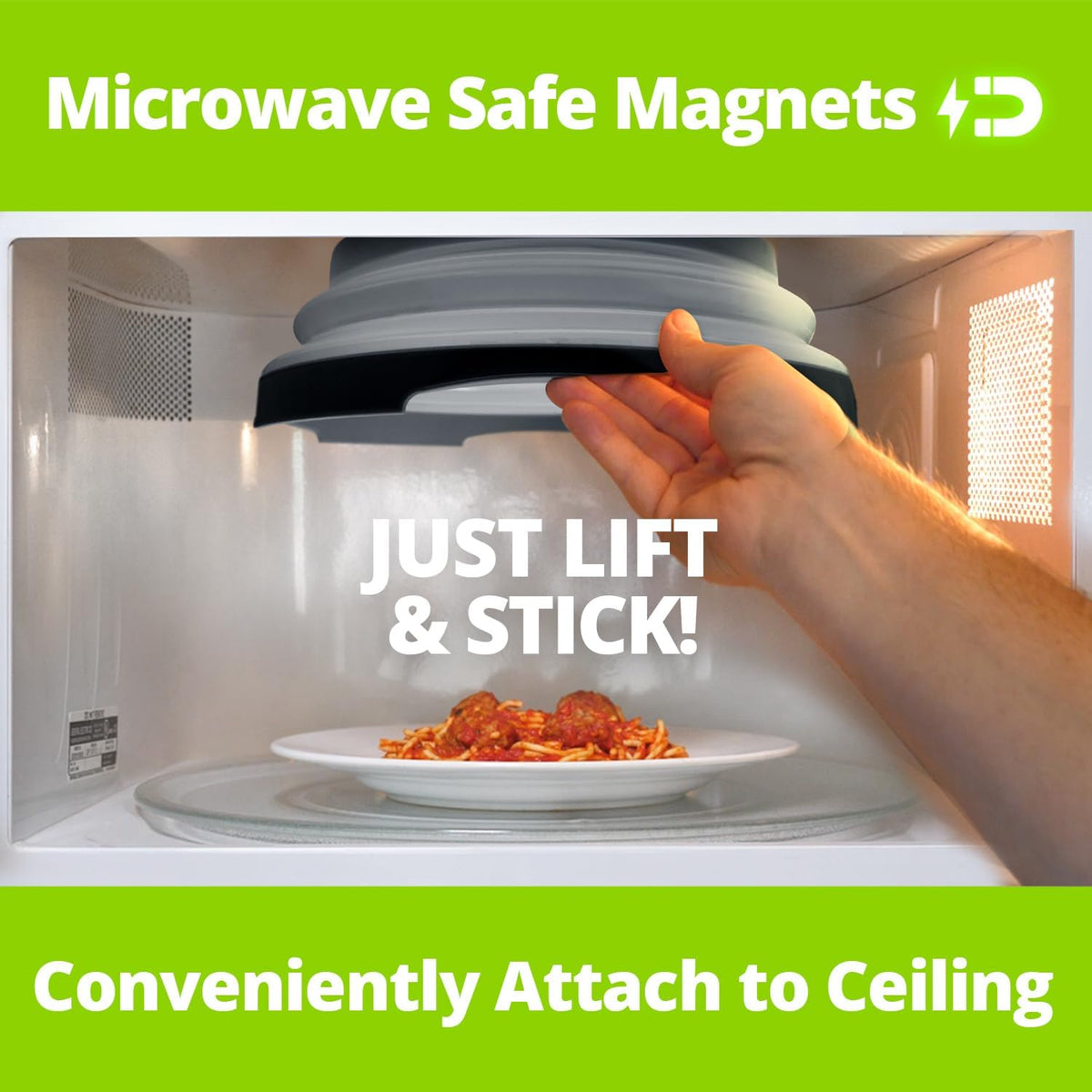 HOVER COVER Magnetic Microwave Splatter Cover - 12-Inch Collapsible - Gray