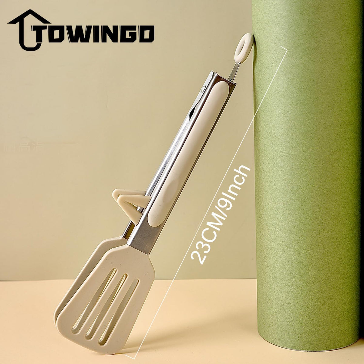 9" Kitchen Tongs for cooking with Silicone Tips, 3Pcs Serving Tongs, Blue