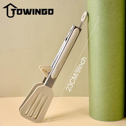 9" Kitchen Tongs for cooking with Silicone Tips, 3Pcs Serving Tongs, Blue