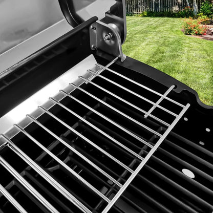 Utheer 2-Pack Griddle Warming Rack for Blackstone 28" Griddles, Stainless Steel Flat Top Grill Accessories | Reversible Rack Adds Prep Space, Foldable Clip-On Design Expands Cooking & Holding Area