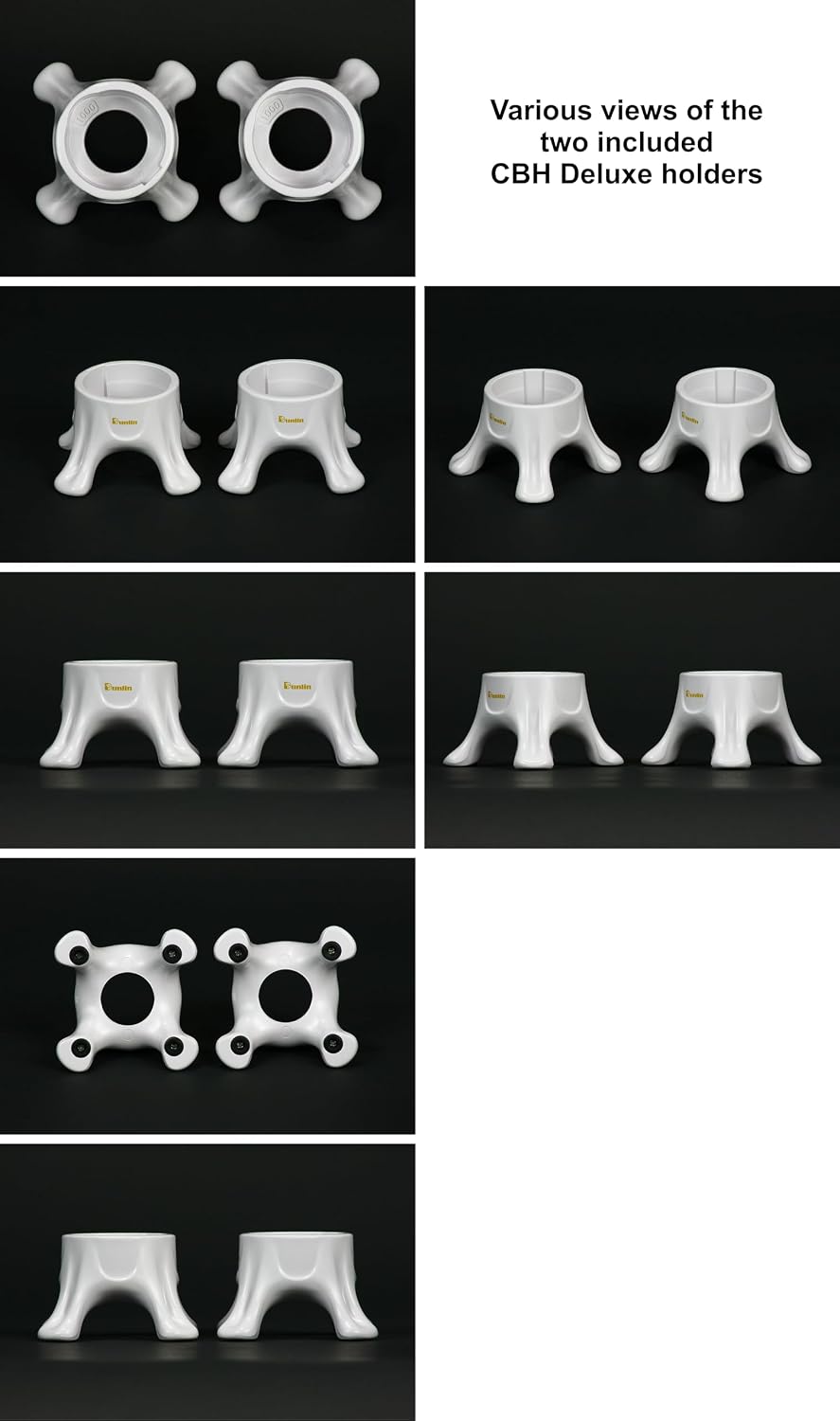 Dunlin - Condiment Bottle Holder (CBH) Deluxe - 1 Small (CBH 500) and 1 Large (CBH 1000), Matte Black - Upside Down Bottle Emptying Holders