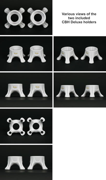 Dunlin - Condiment Bottle Holder (CBH) Deluxe - 1 Small (CBH 500) and 1 Large (CBH 1000), Matte Black - Upside Down Bottle Emptying Holders