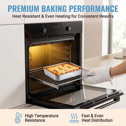 TeamFar Lasagna Pan, 16" x12.13" x2" Stainless Steel Rectangular Cake Pan