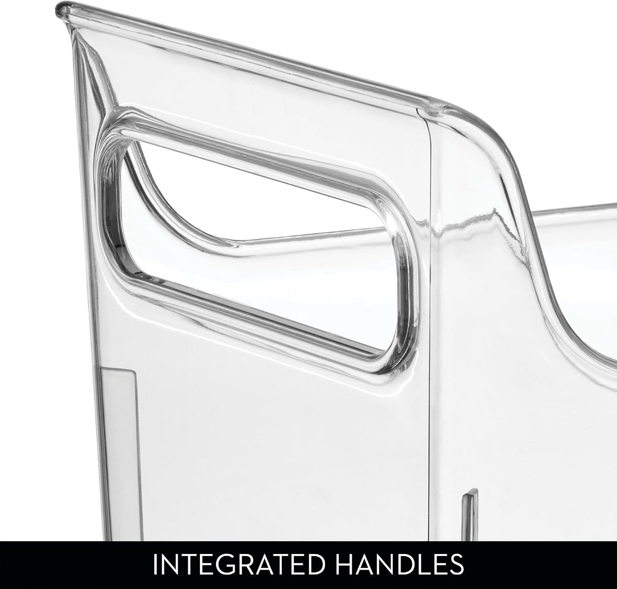 iDesign Plastic Condiment Organizer with Handles, Set of 2, Clear | For Fridge, Made in USA