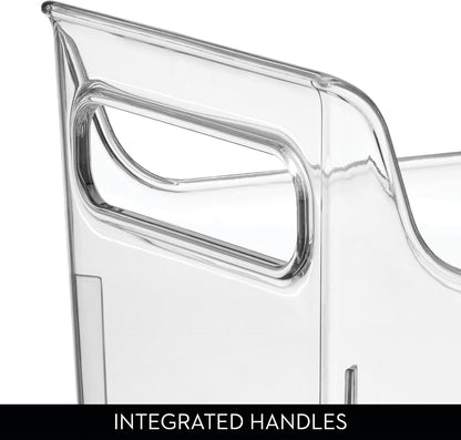 iDesign Plastic Condiment Organizer with Handles, Set of 2, Clear | For Fridge, Made in USA