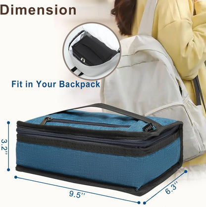 FlowFly Small Insulated Lunch box Portable Soft Bag Mini Cooler Thermal Meal Tote Kit with Handle for Work & School, Black